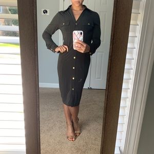 Michael Kors dark green women’s knee length dress